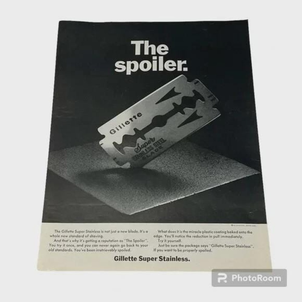 1967 Gillette Razors Original‎ Vintage Print Ad